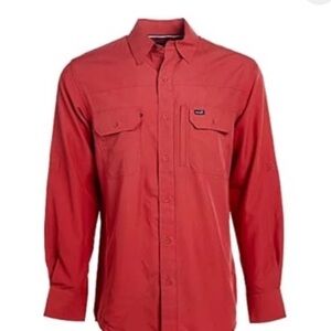 Men's Wrangler Performance X-Large Button Western Long Sleeve Shirt In Salmon